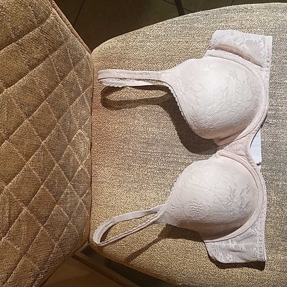 Victoria Secret Lined Demi Underwire Tan Floral Lace Bra
